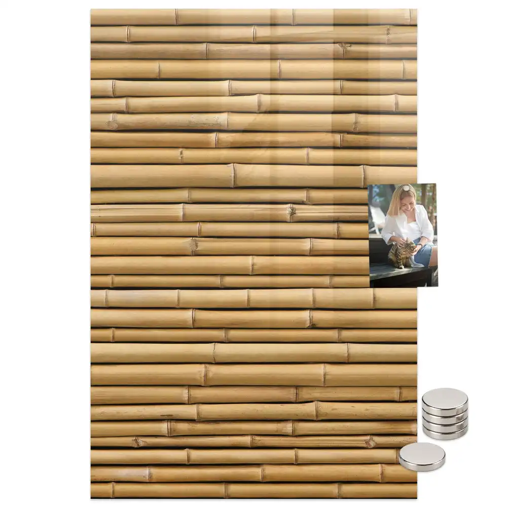 Tableau magnétique décoratif en bois de bambou