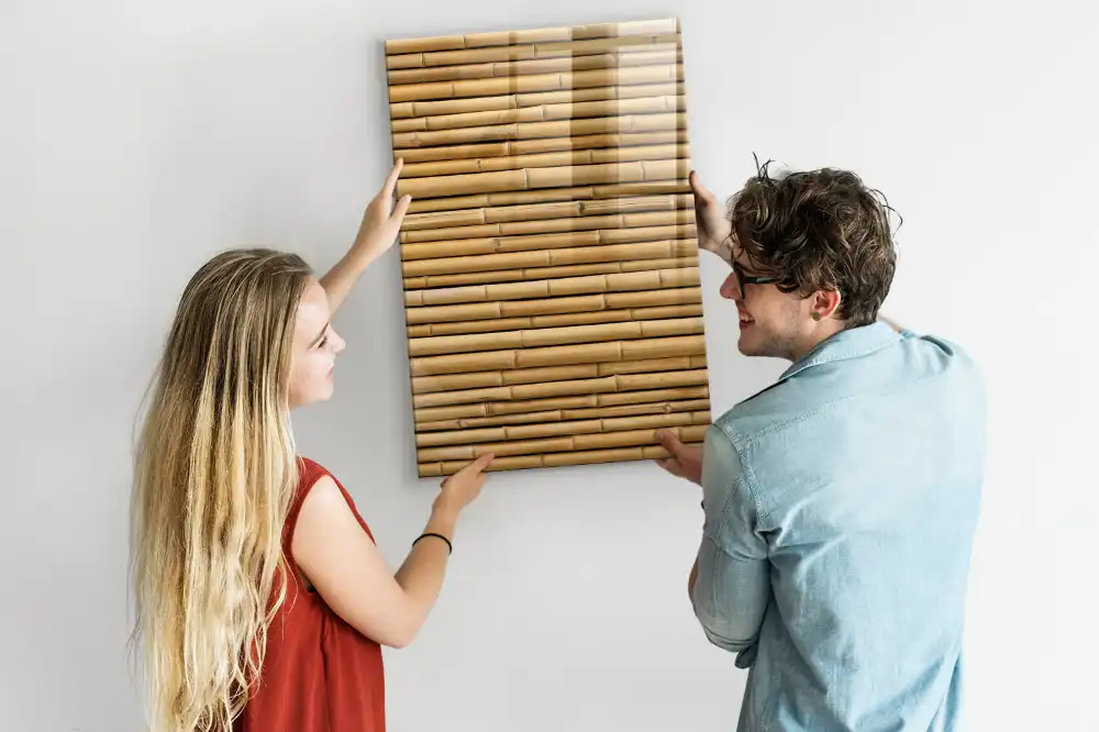 Tableau magnétique décoratif en bois de bambou