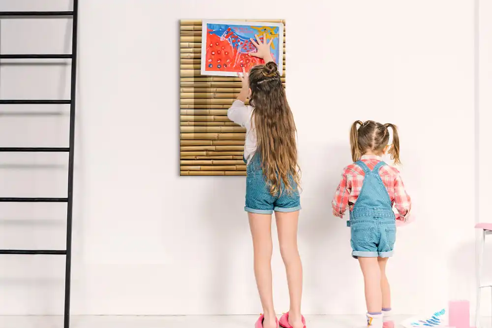 Tableau magnétique décoratif en bois de bambou
