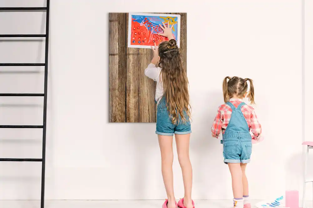 Tableau magnétique mural avec cadre en bois