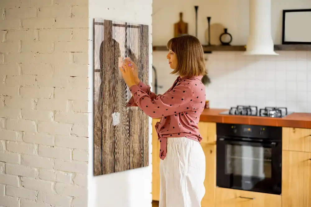 Tableau magnétique mural avec cadre en bois