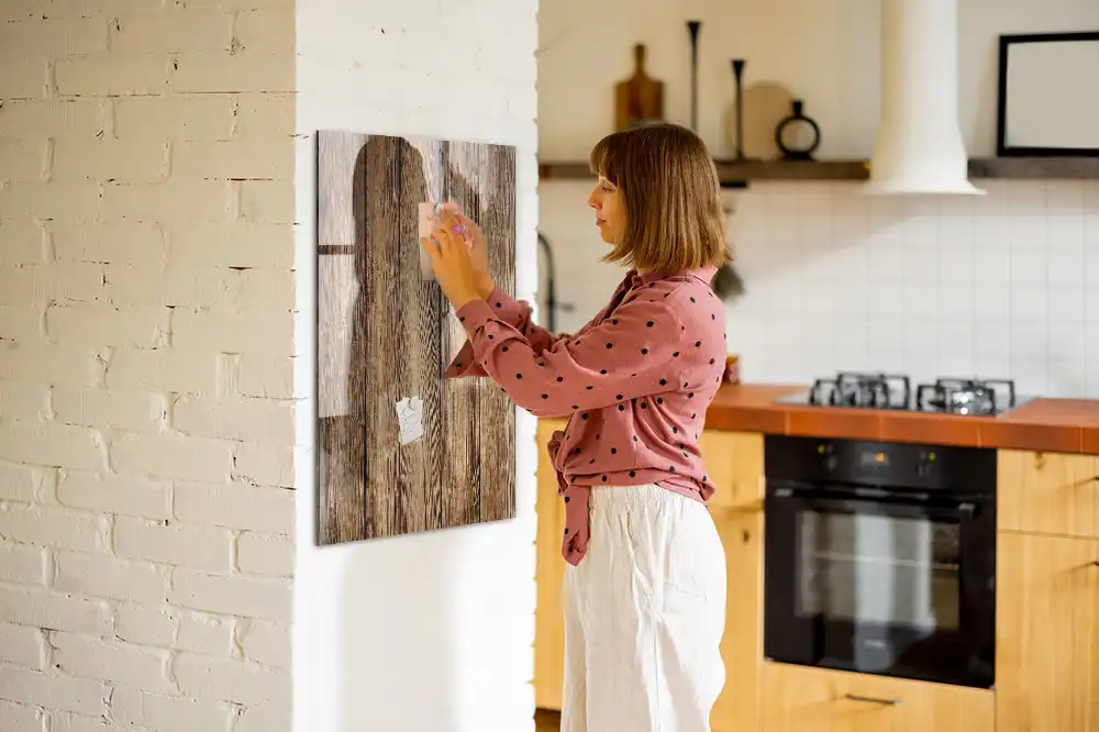 Tableau magnétique mural avec cadre en bois