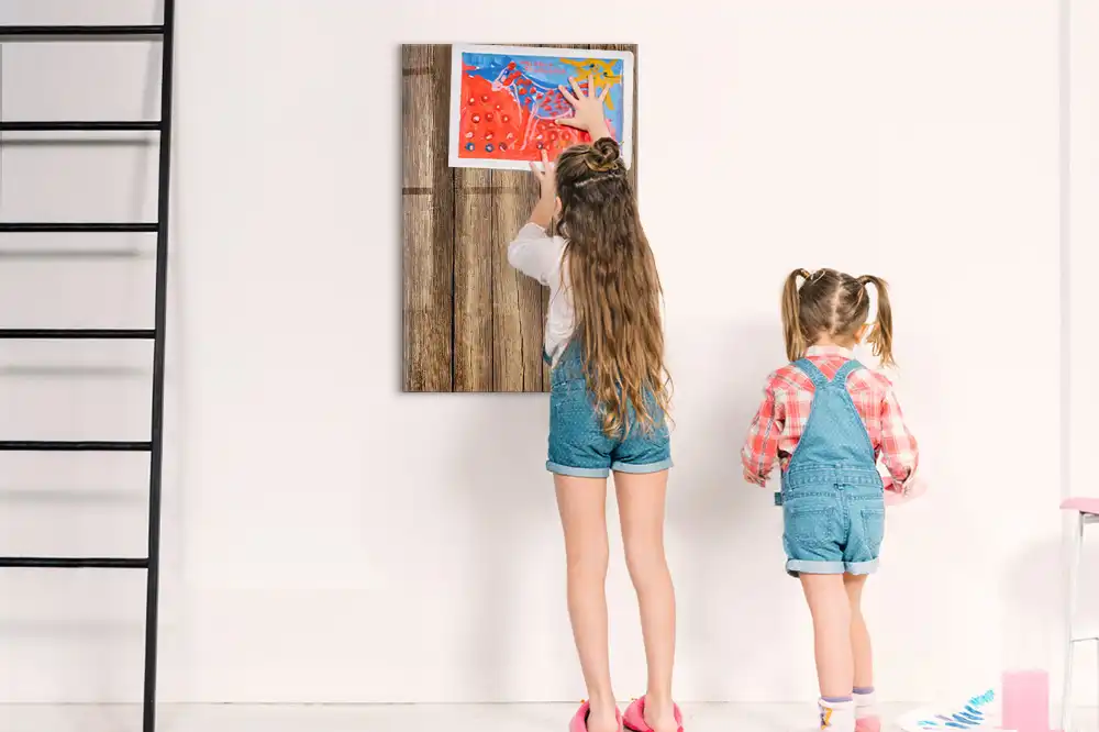Tableau magnétique mural avec cadre en bois