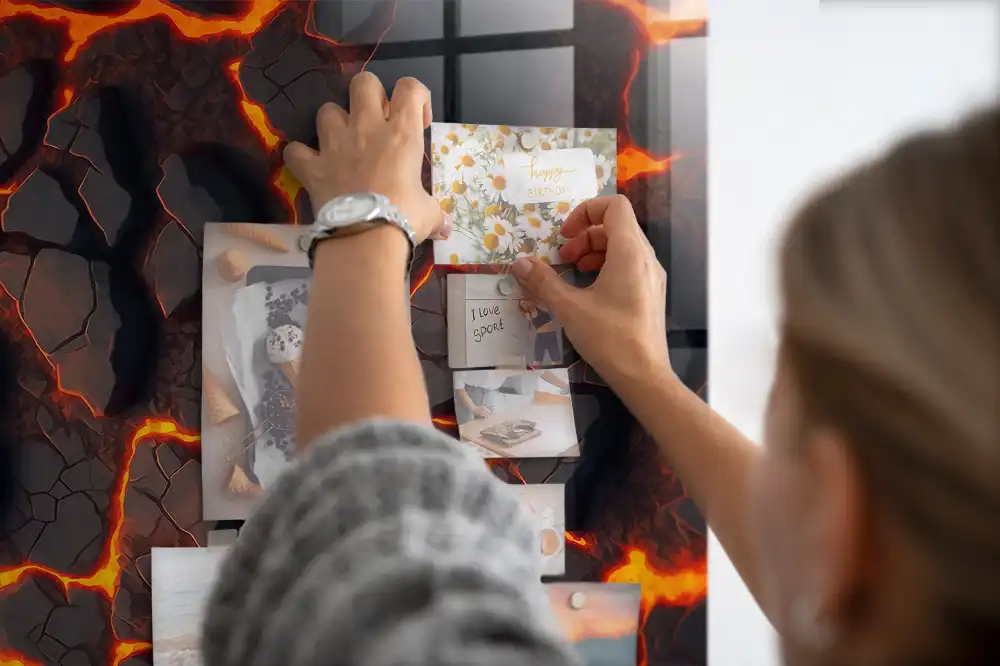 Tableau magnétique décoratif lave volcanique