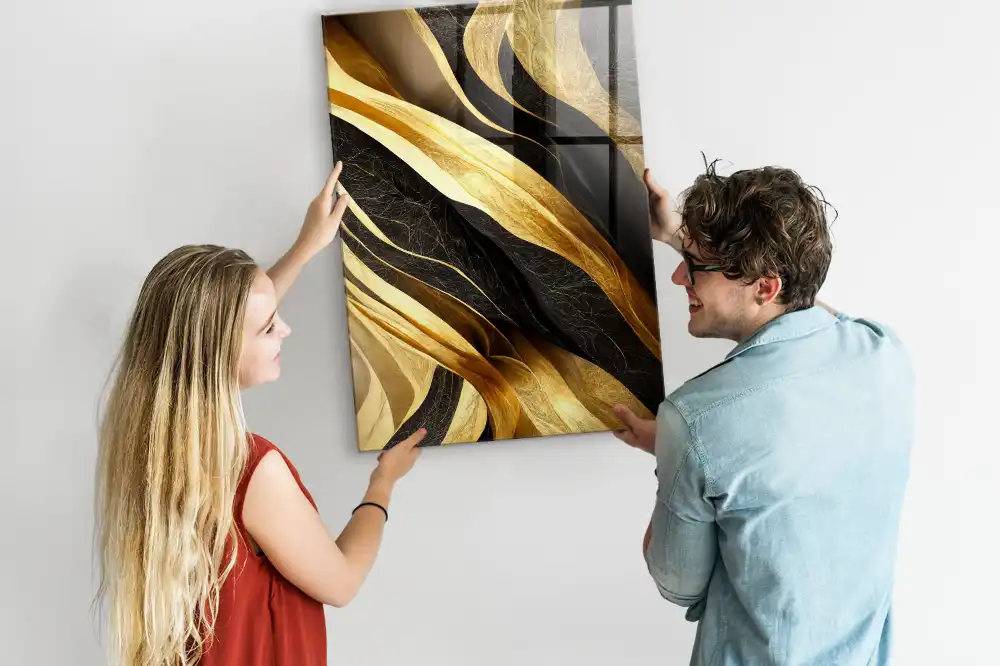 Tableau magnétique à lignes abstraites