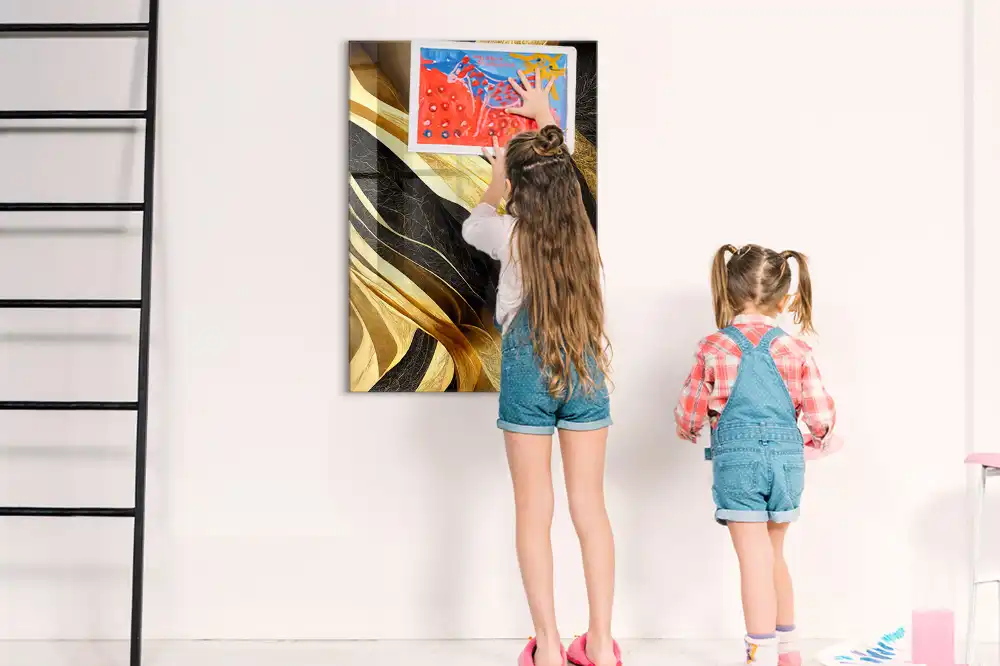 Tableau magnétique à lignes abstraites