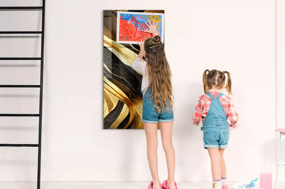 Tableau magnétique à lignes abstraites