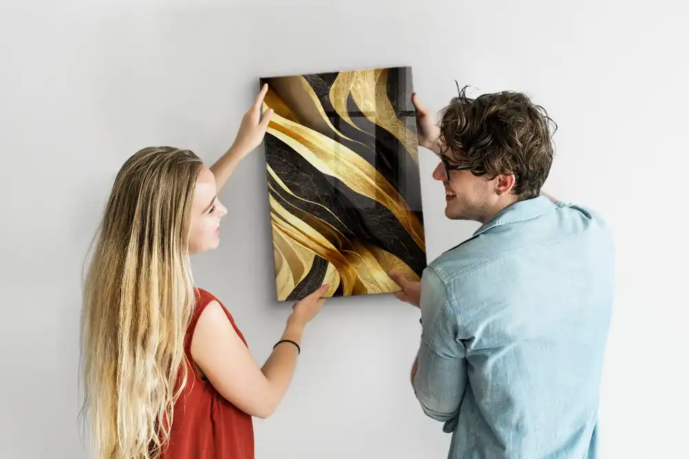 Tableau magnétique à lignes abstraites