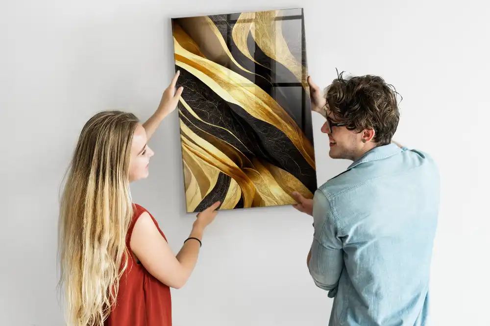 Tableau magnétique à lignes abstraites