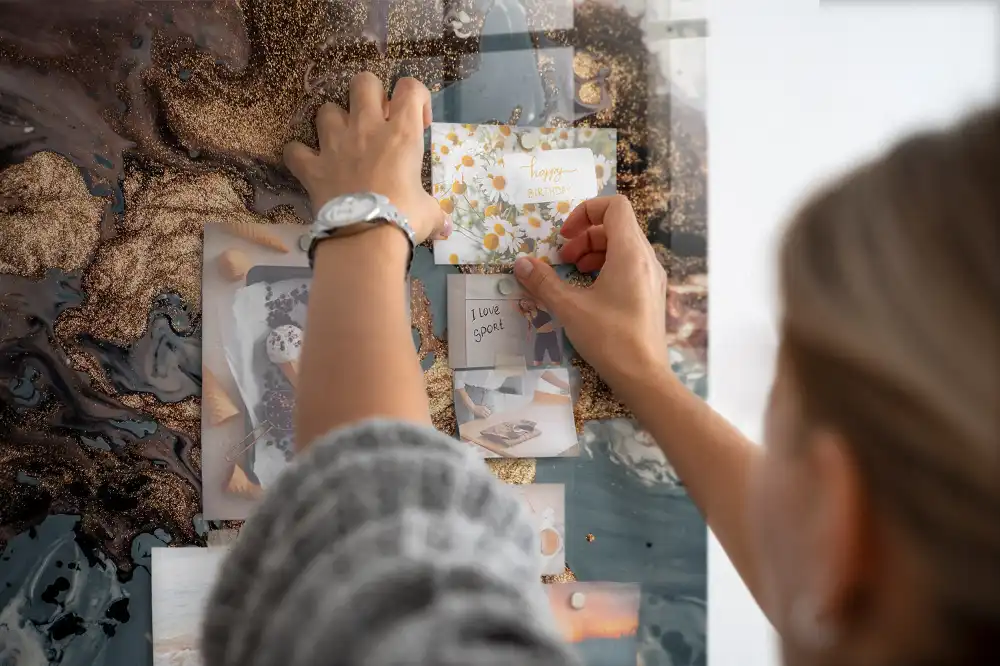 Tableau magnétique effet marbre artistique
