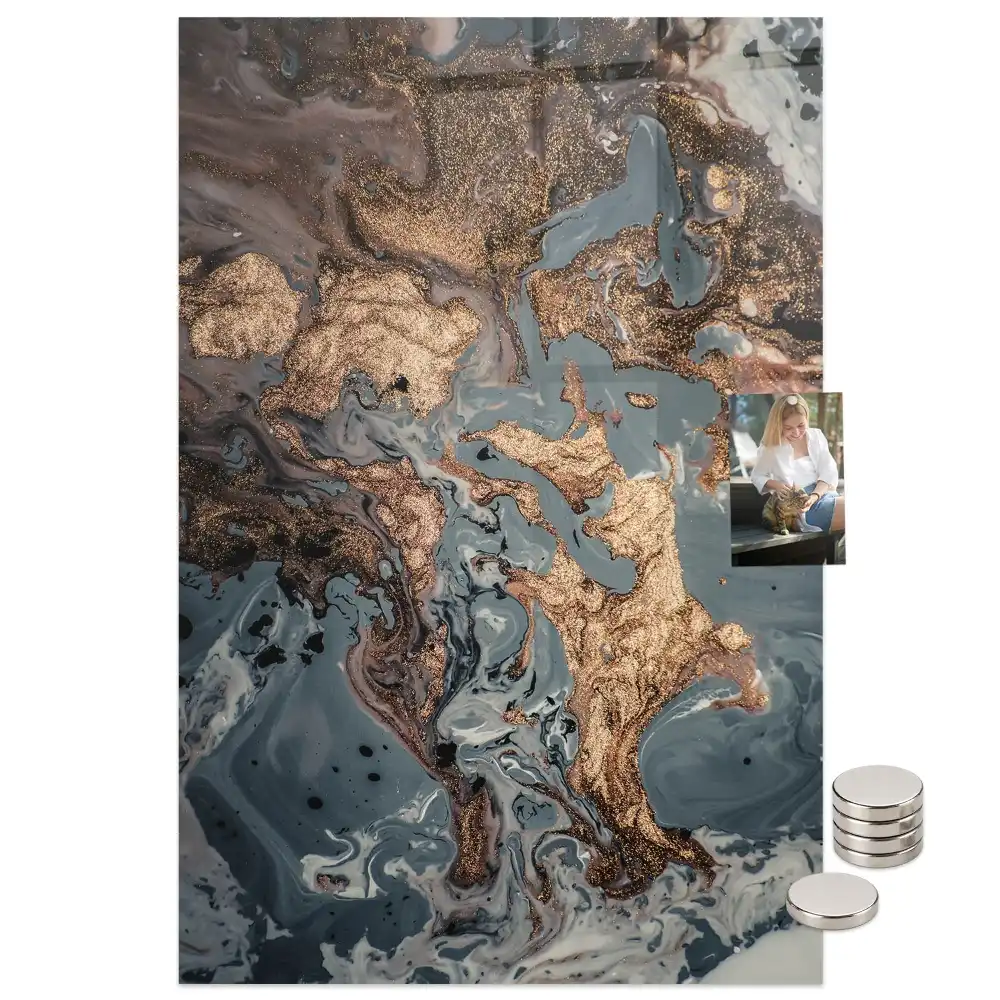 Tableau magnétique effet marbre artistique