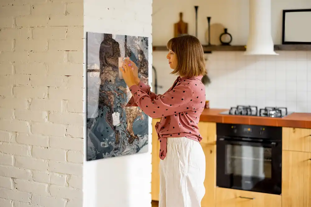 Tableau magnétique effet marbre artistique