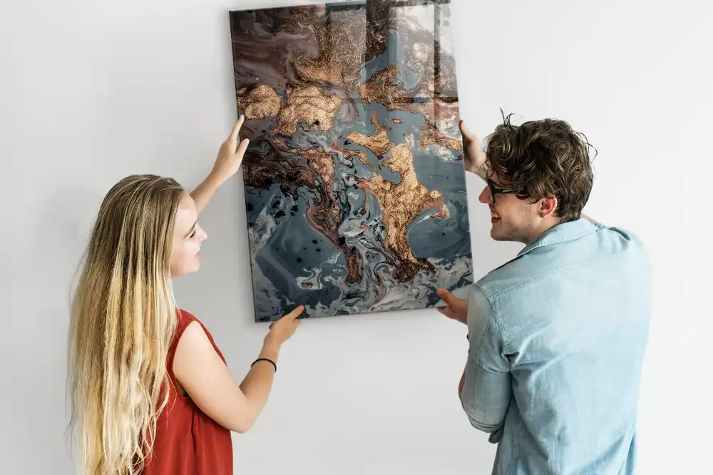 Tableau magnétique effet marbre artistique