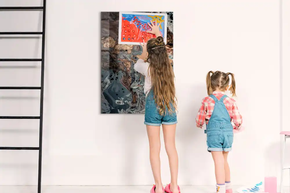 Tableau magnétique effet marbre artistique