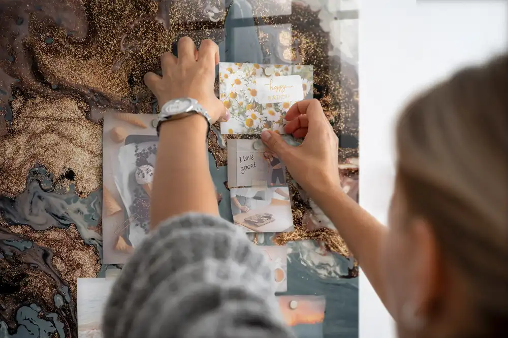 Tableau magnétique effet marbre artistique