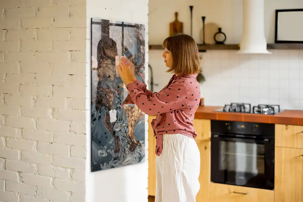 Tableau magnétique effet marbre artistique
