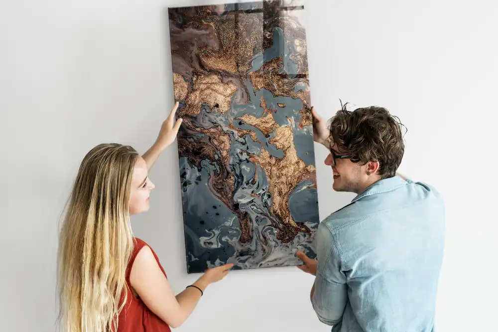 Tableau magnétique effet marbre artistique