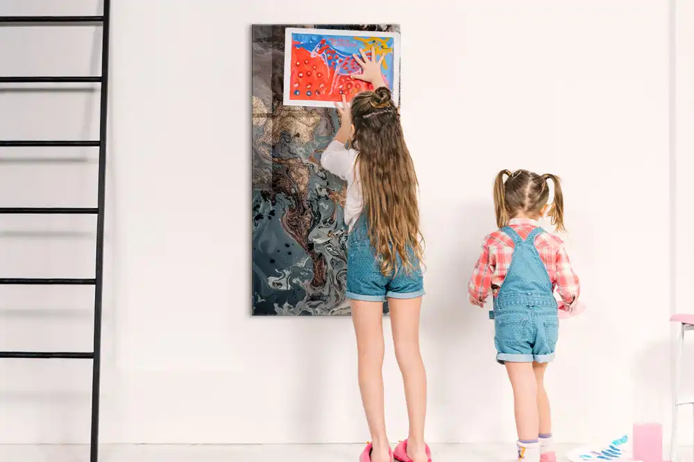 Tableau magnétique effet marbre artistique
