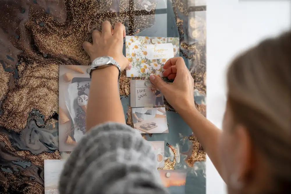 Tableau magnétique effet marbre artistique
