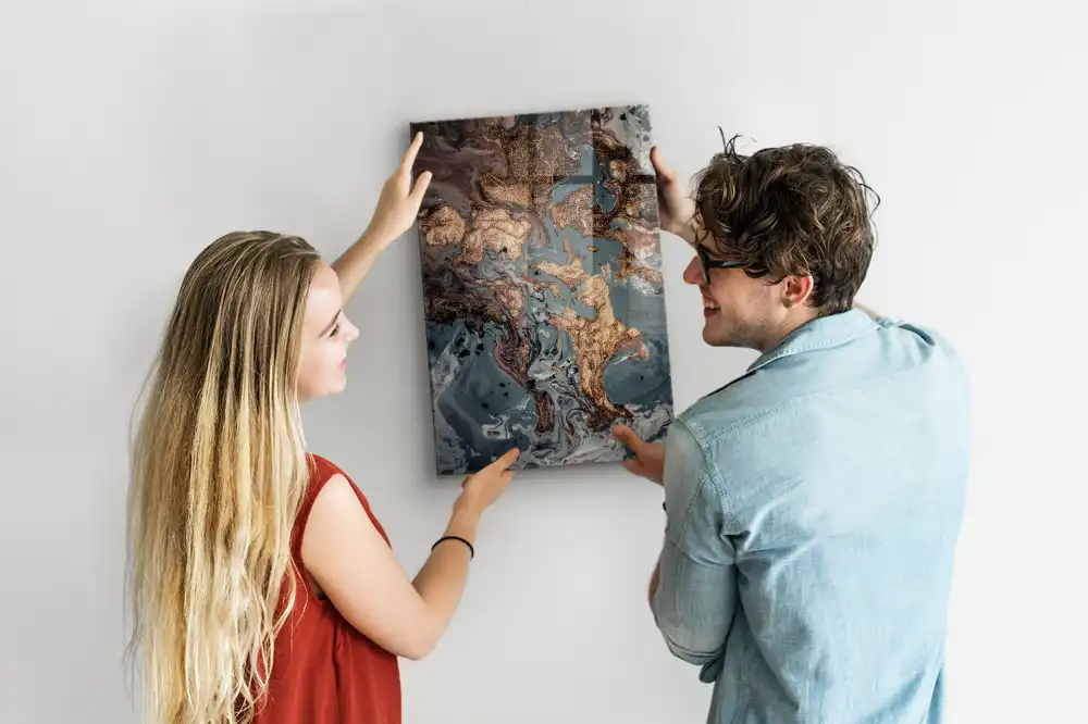 Tableau magnétique effet marbre artistique