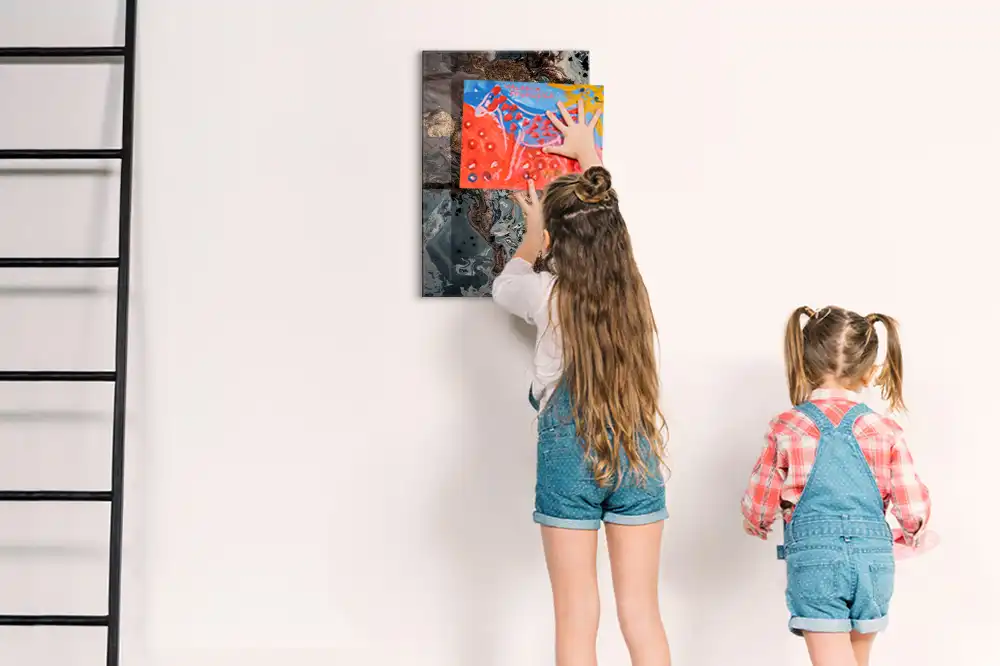 Tableau magnétique effet marbre artistique