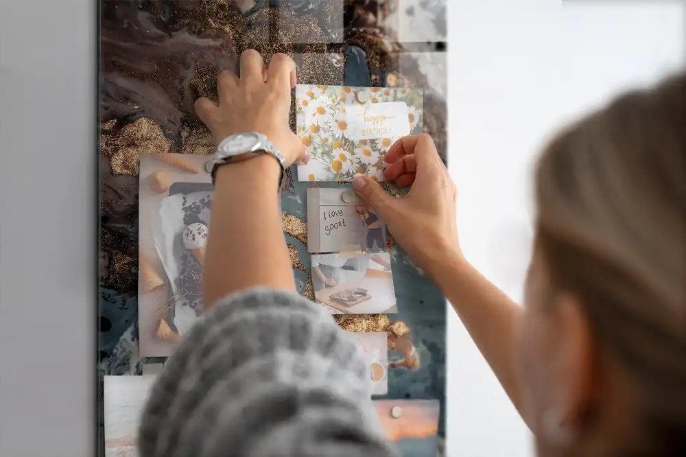 Tableau magnétique effet marbre artistique