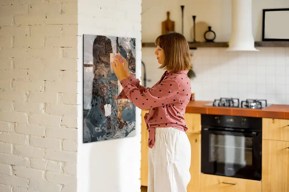Tableau magnétique effet marbre artistique