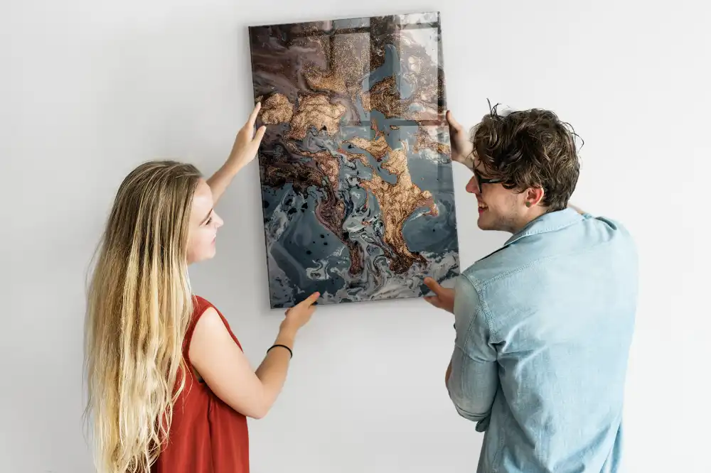 Tableau magnétique effet marbre artistique