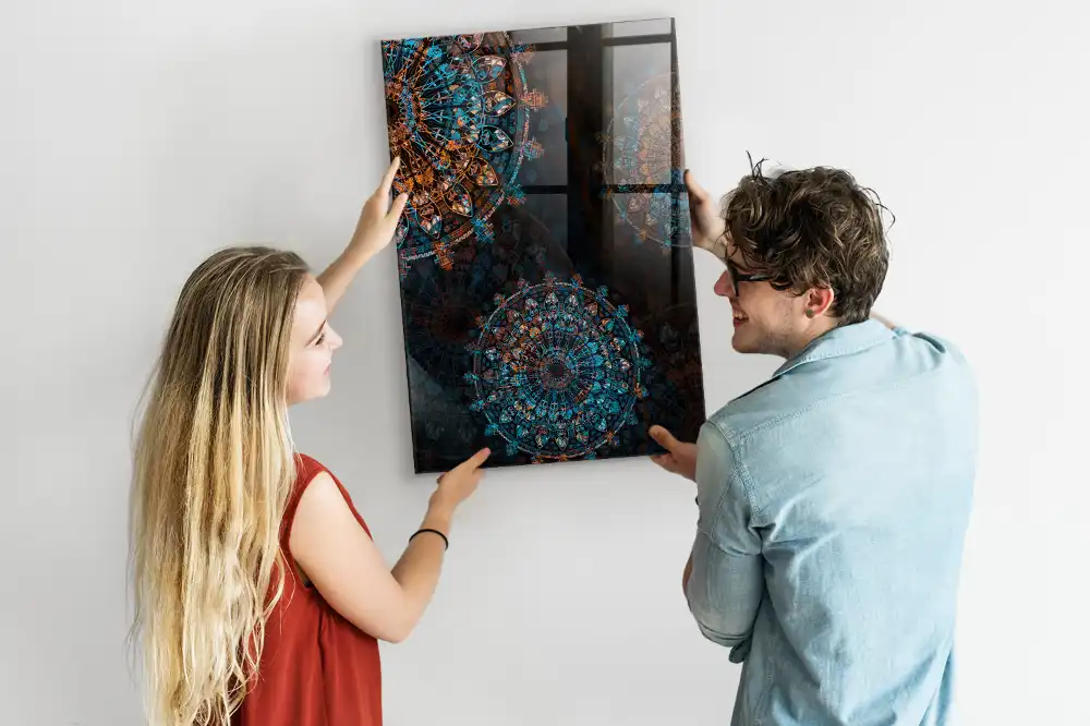 Tableau magnétique mural décoratif motif mandala