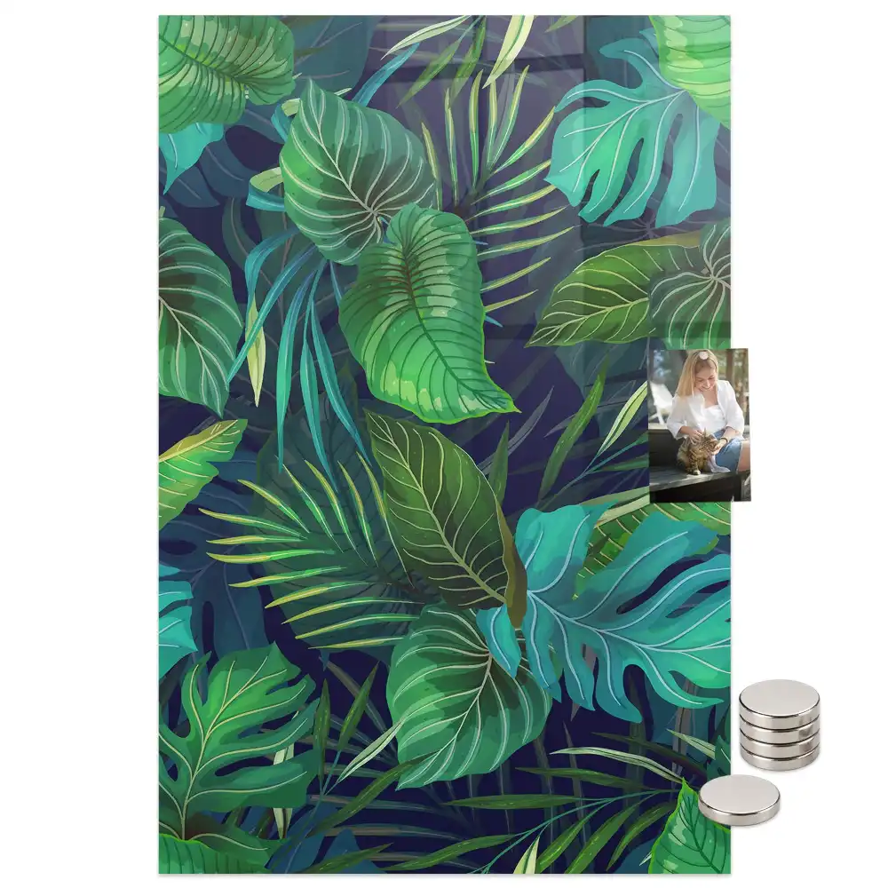 Tableau aimanté à motif de grandes feuilles exotiques