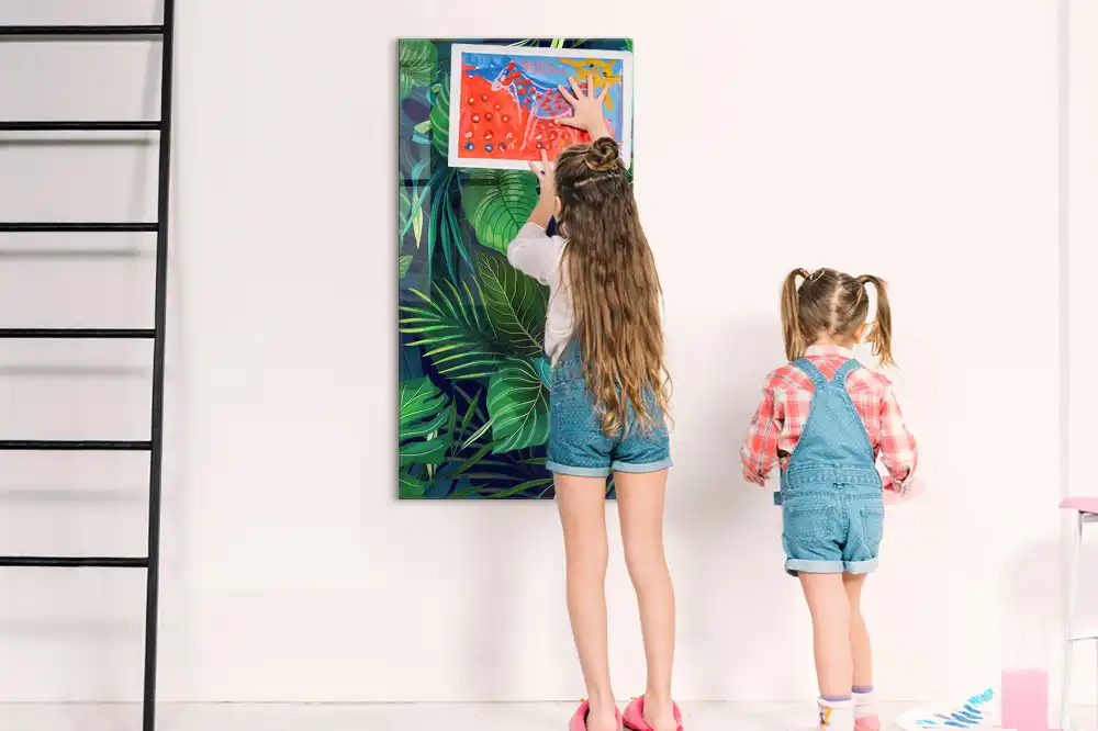 Tableau aimanté à motif de grandes feuilles exotiques