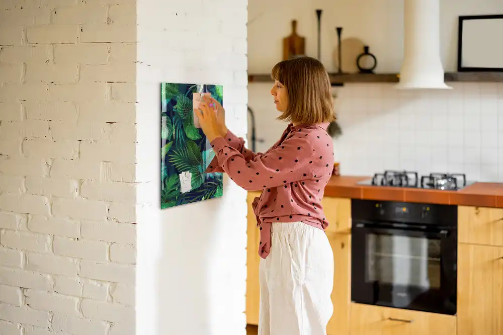 Tableau aimanté à motif de grandes feuilles exotiques