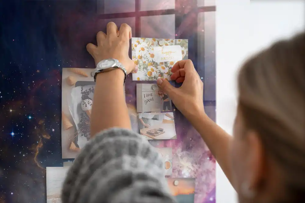 Tableau magnétique motif galaxie et espace