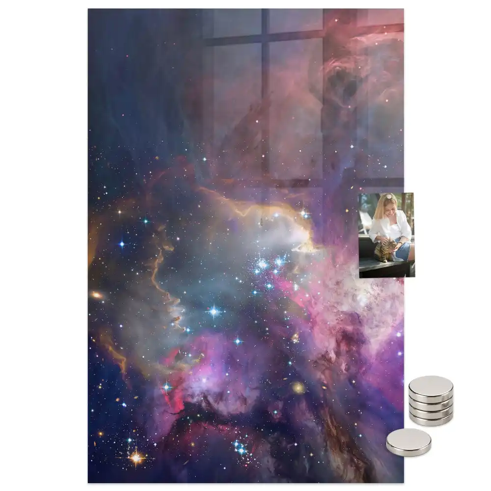 Tableau magnétique motif galaxie et espace