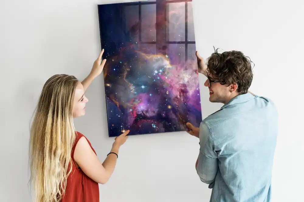 Tableau magnétique motif galaxie et espace