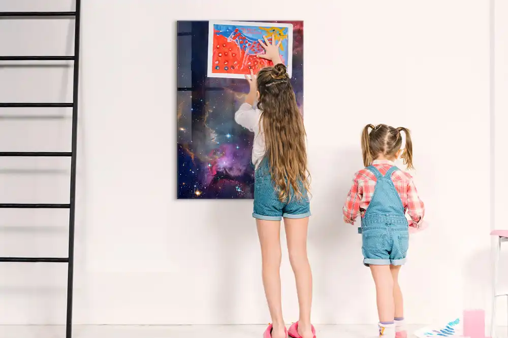 Tableau magnétique motif galaxie et espace