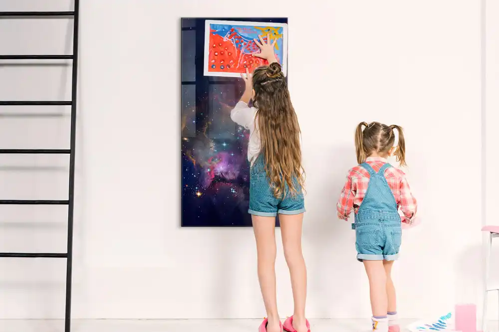 Tableau magnétique motif galaxie et espace