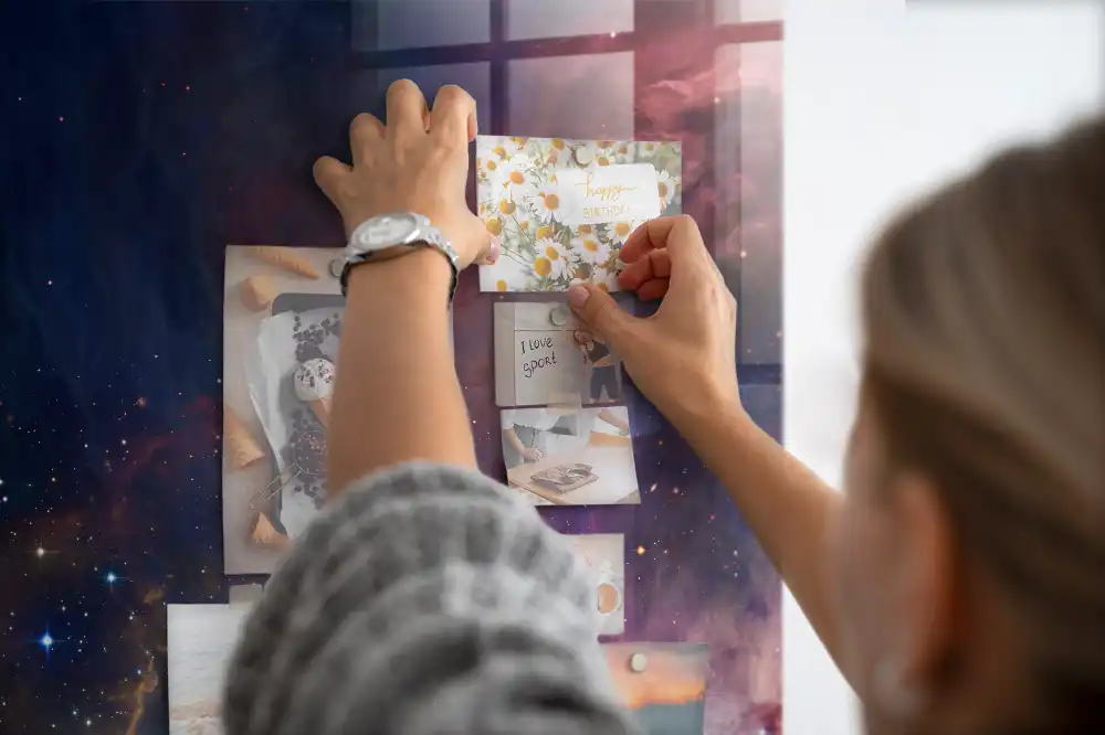 Tableau magnétique motif galaxie et espace