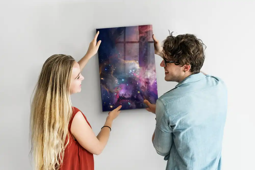 Tableau magnétique motif galaxie et espace