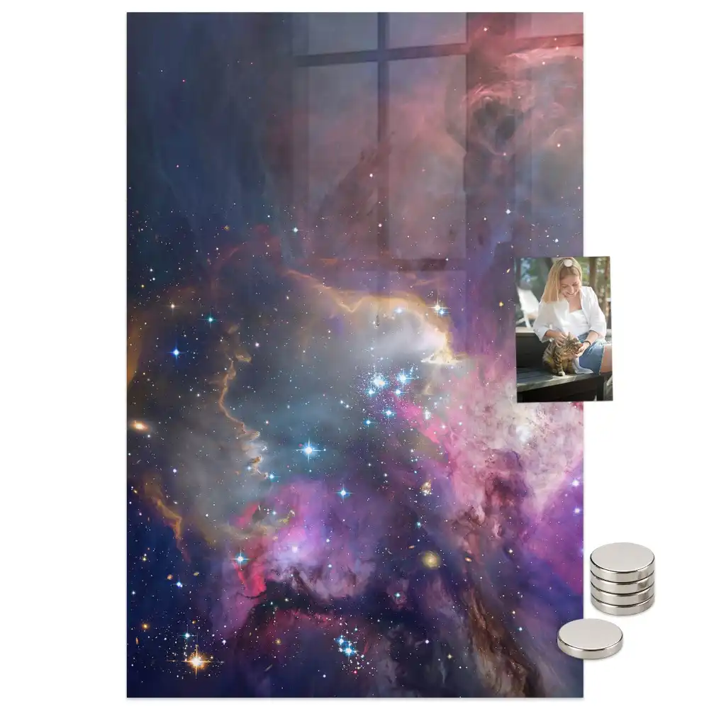 Tableau magnétique motif galaxie et espace