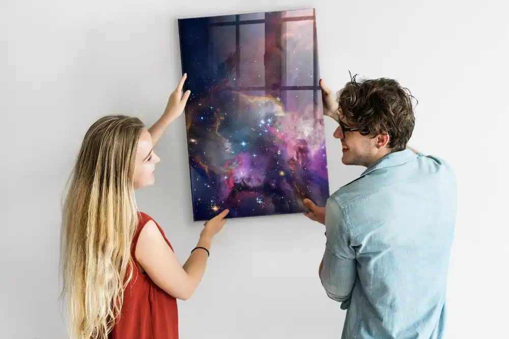 Tableau magnétique motif galaxie et espace