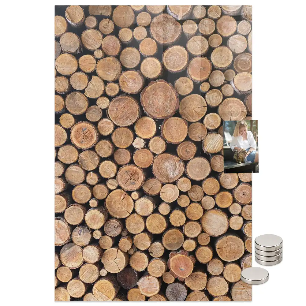 Tableau magnétique décoratif motif souches d'arbres