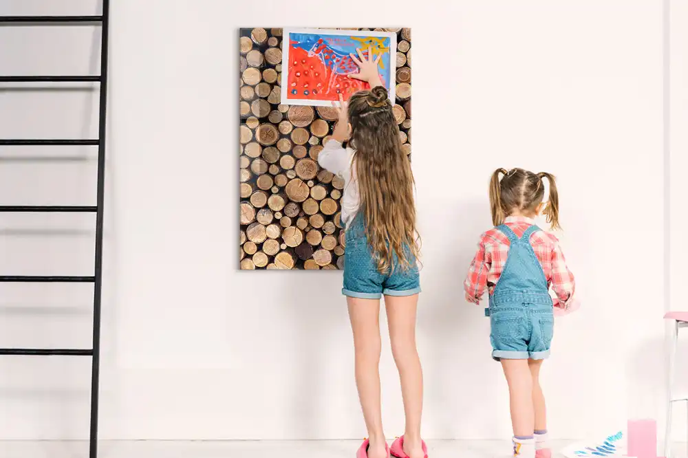 Tableau magnétique décoratif motif souches d'arbres