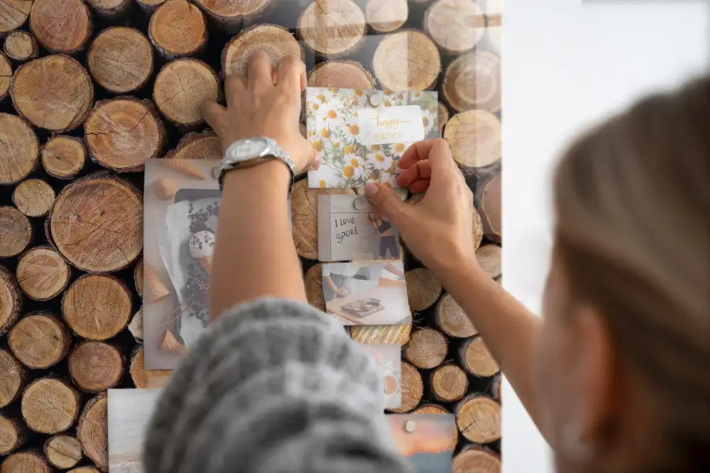 Tableau magnétique décoratif motif souches d'arbres