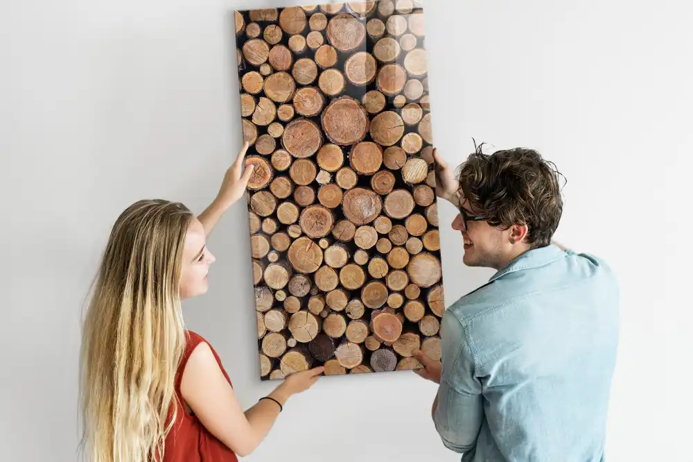 Tableau magnétique décoratif motif souches d'arbres