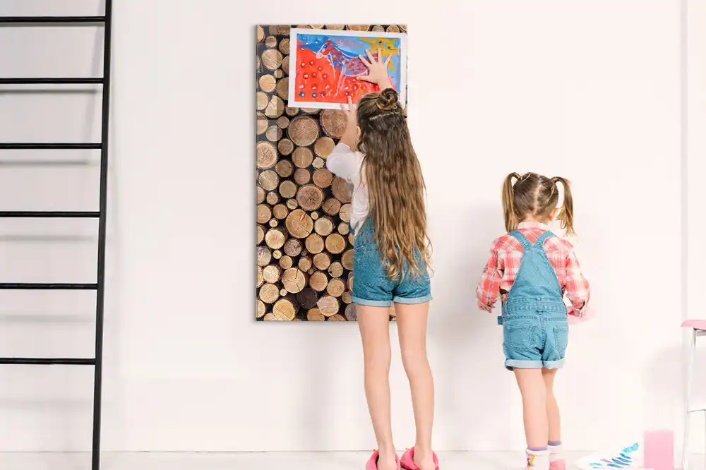 Tableau magnétique décoratif motif souches d'arbres