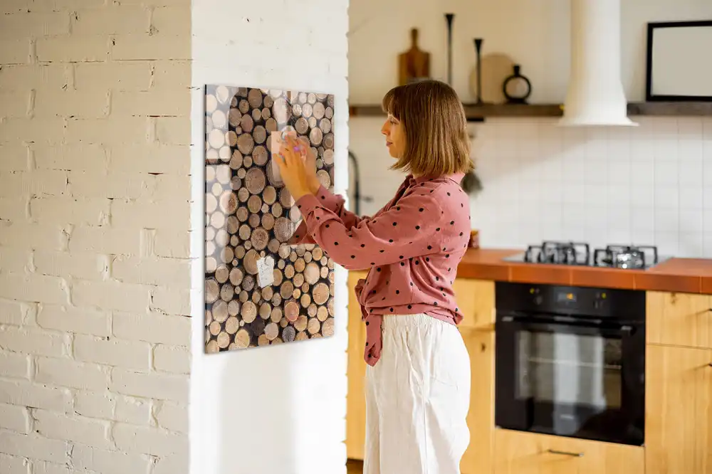 Tableau magnétique décoratif motif souches d'arbres