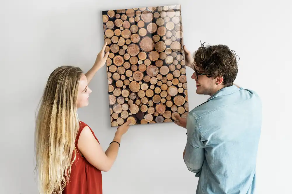 Tableau magnétique décoratif motif souches d'arbres