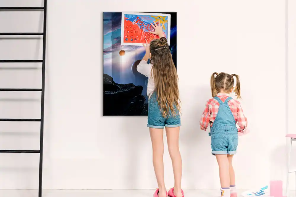 Tableau magnétique mural motif galaxie