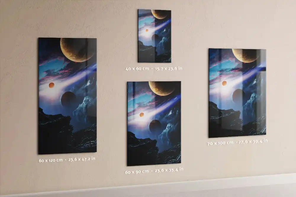 Tableau magnétique mural motif galaxie